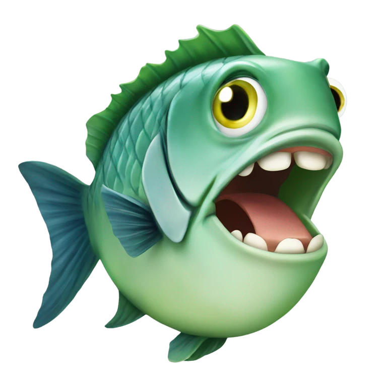 Fish with a cucumber in its mouth emoji