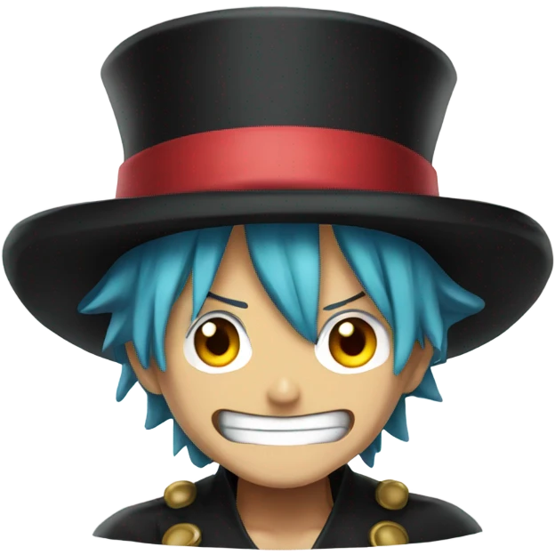 one piece anime with tophat emoji
