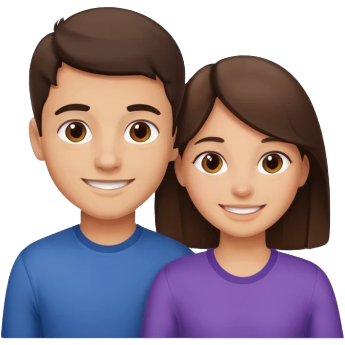 Brother with sister brunets emoji