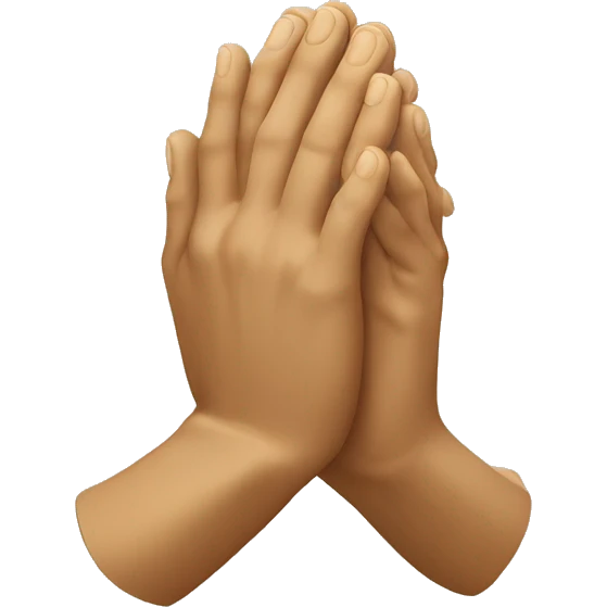 tan  praying Hands as symbol with x emoji