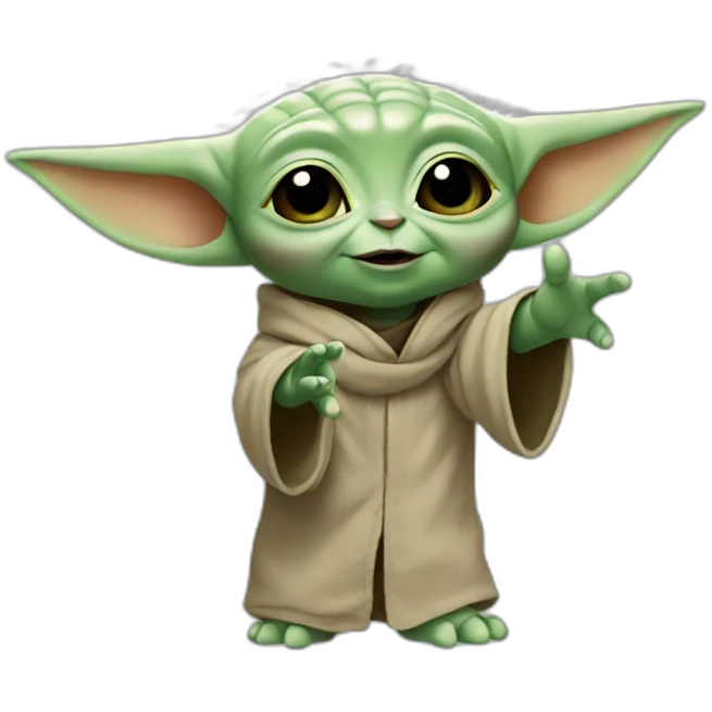 Baby yoda hi five emoji