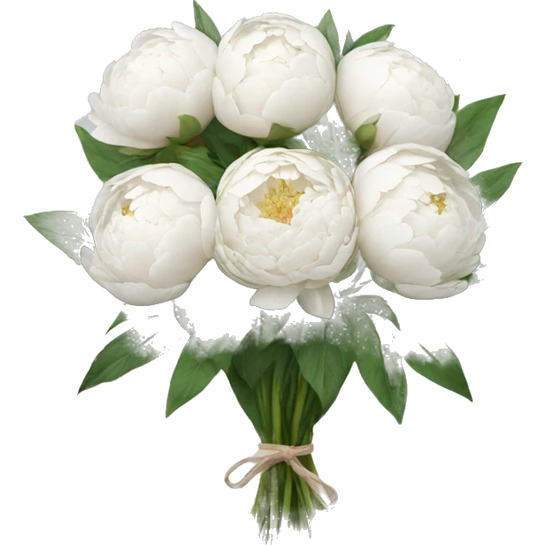 White peonies bouquet  emoji