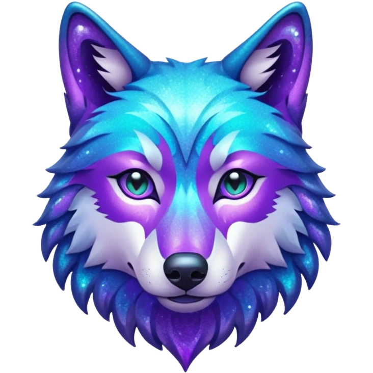 glitter purple and cian lobo emoji