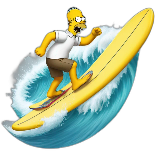 homer simpson surfing emoji