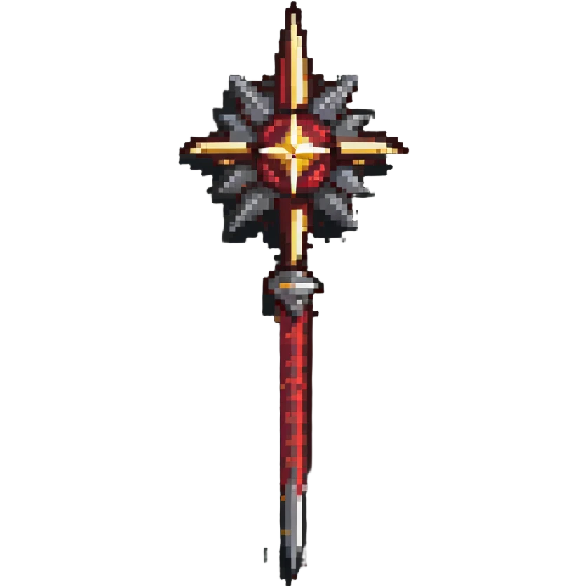 Medieval morning star weapon with red and gold spikes emoji