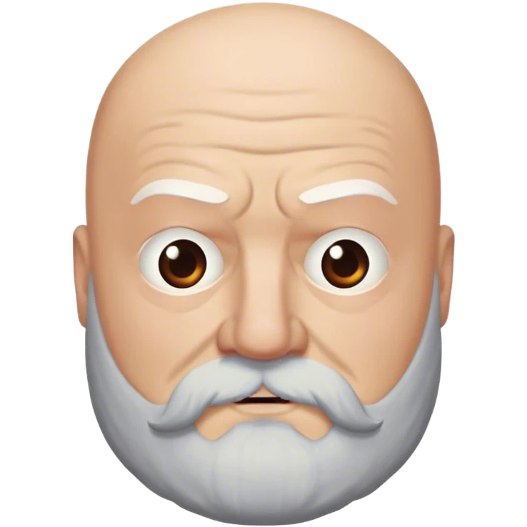 Rickard Karstark from game of thrones, bushy white beard, bald head emoji