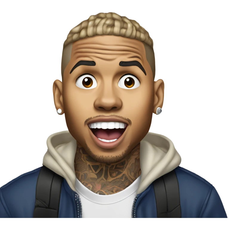 Hyper Realistic Chris brown singing residuals  emoji