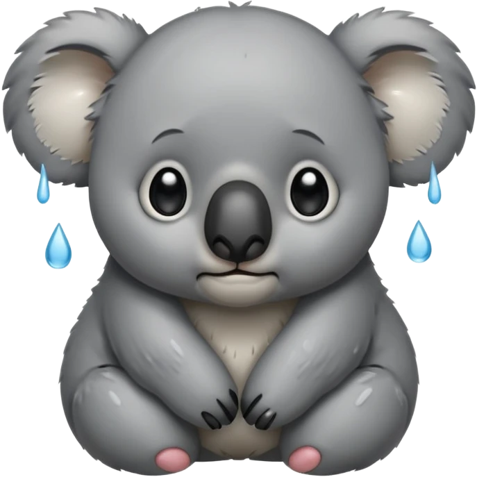 Cute koala bear with tears on its face  emoji