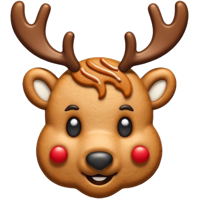 reindeer head shape cookie emoji
