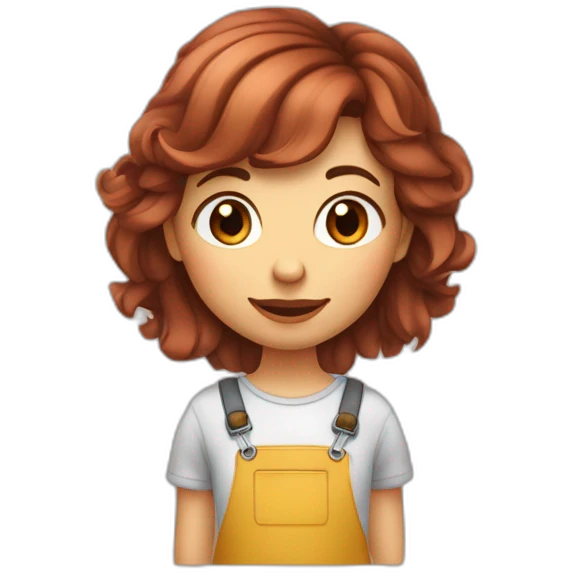 Fille avec un plaquage aux cheveux qui fait un câlin à un garçon de couleur de cheveux châtains avec des taches de rousseur emoji