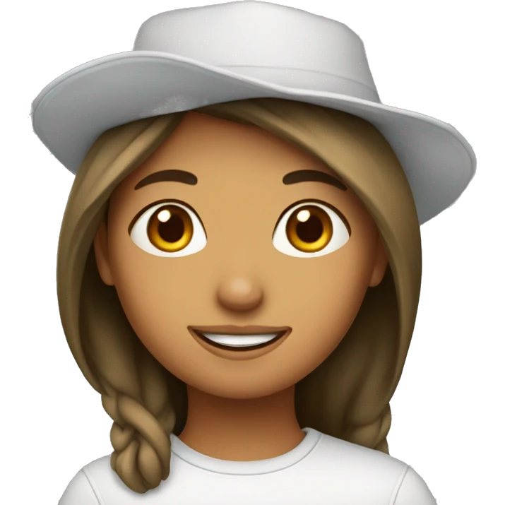 A girl with a shoe as a hat emoji