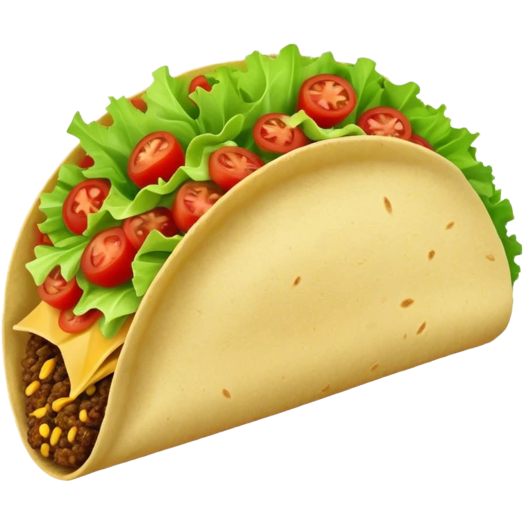 Taco with lettuce and tomatoes only  emoji