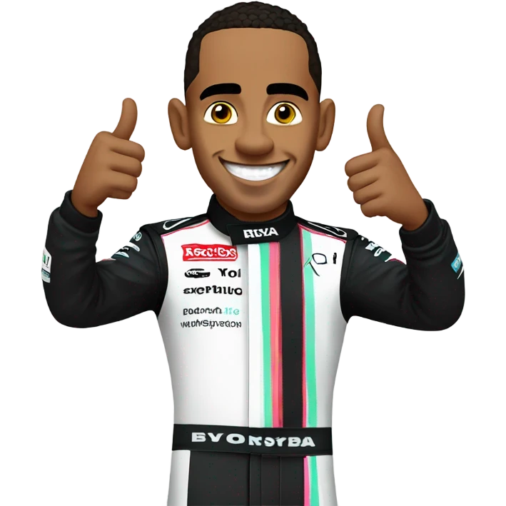 Lewis Hamilton giving a thumbs up emoji
