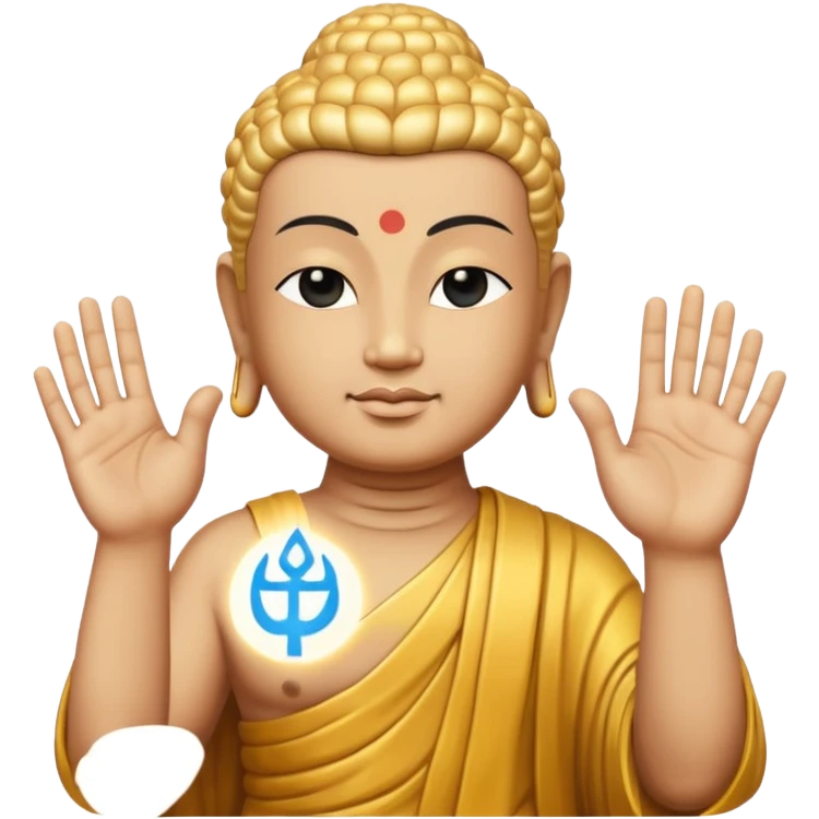 Make Buddha showing rock sign emoji