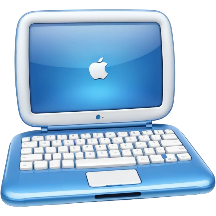 Apple iBook Y2K blue clamshell emoji