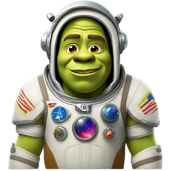 Shrek in an astronaut suit ￼ emoji
