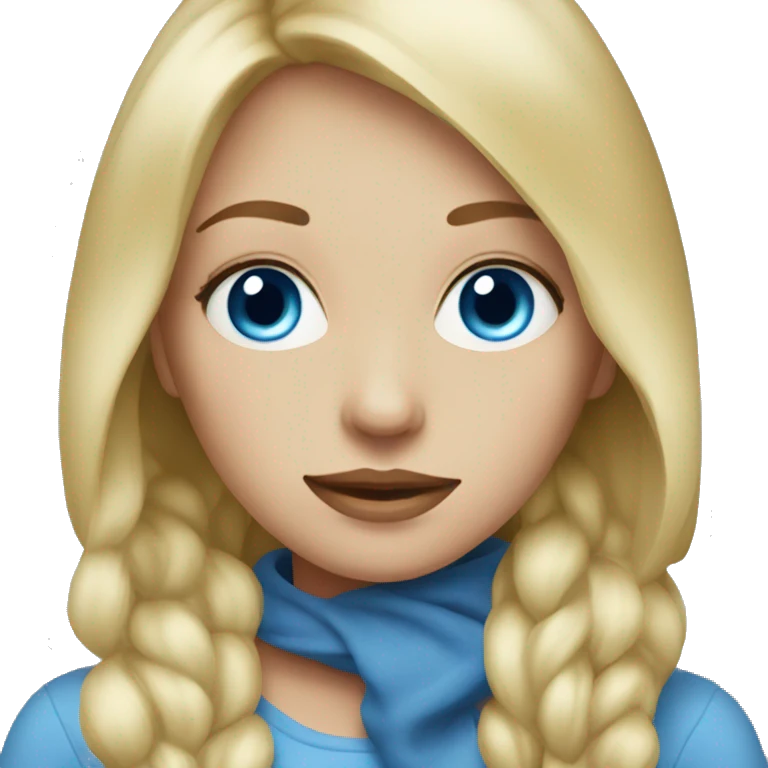 Blonde girl blue eyes portrait emoji