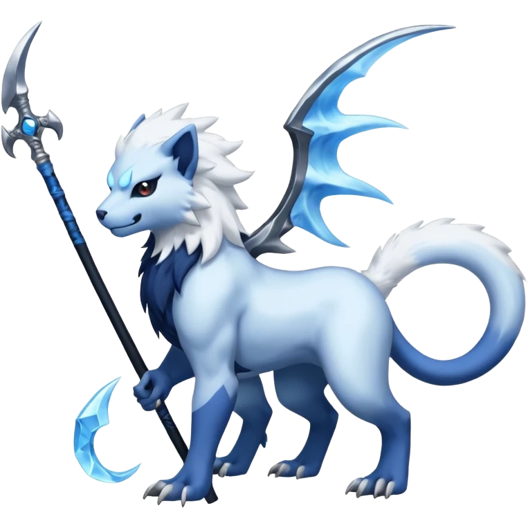 Garurumon-Amaura-Absol-fusion-creature (full body emoji