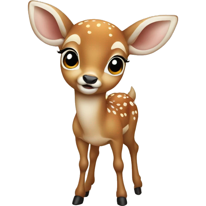 Cute baby deer walking with Doe eyes  emoji