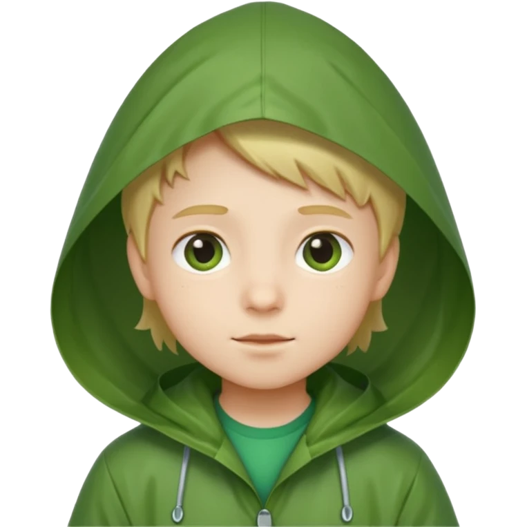 green raincoat Kid emoji