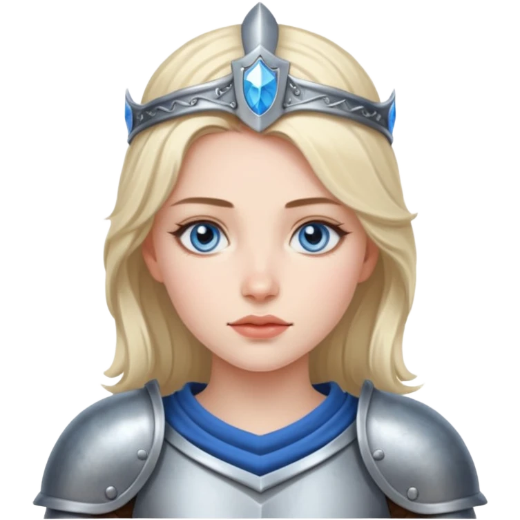 female knight, warrior, beatifull, princess, blue eyes emoji
