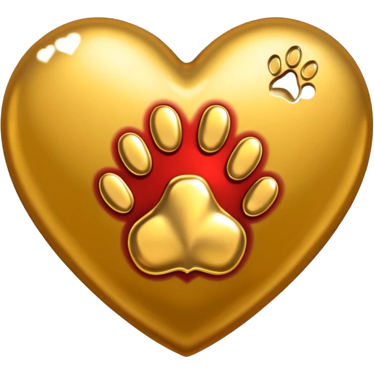 heart with a gold paw print emoji