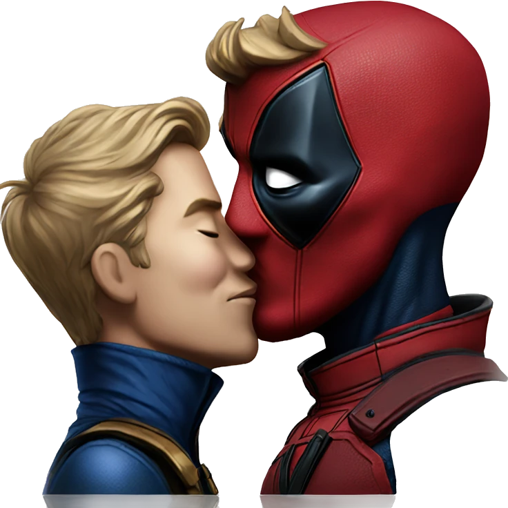 Homelander kissing Deadpool emoji