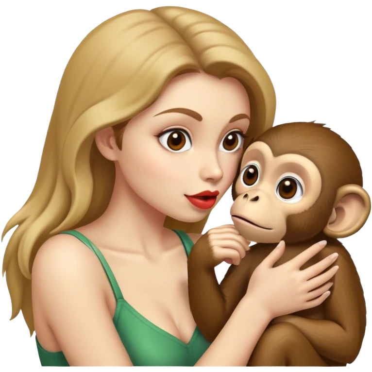 Un singe qui fais un bisou à une femme  emoji