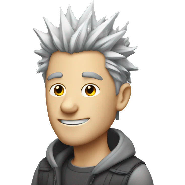 white male with grey spiky hair and grey goatie emoji