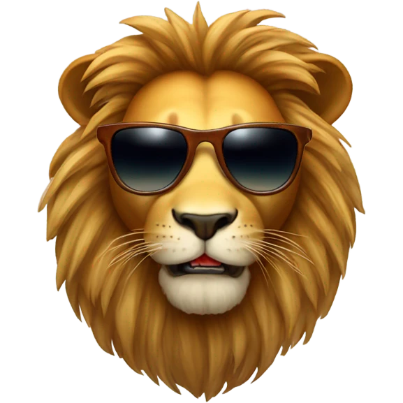 Lion with sunglass emoji