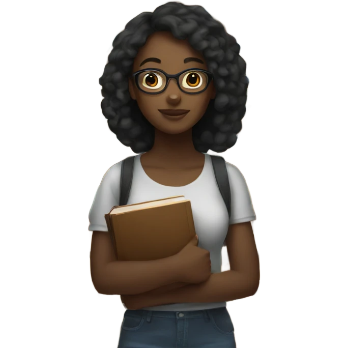 black girl with books  emoji