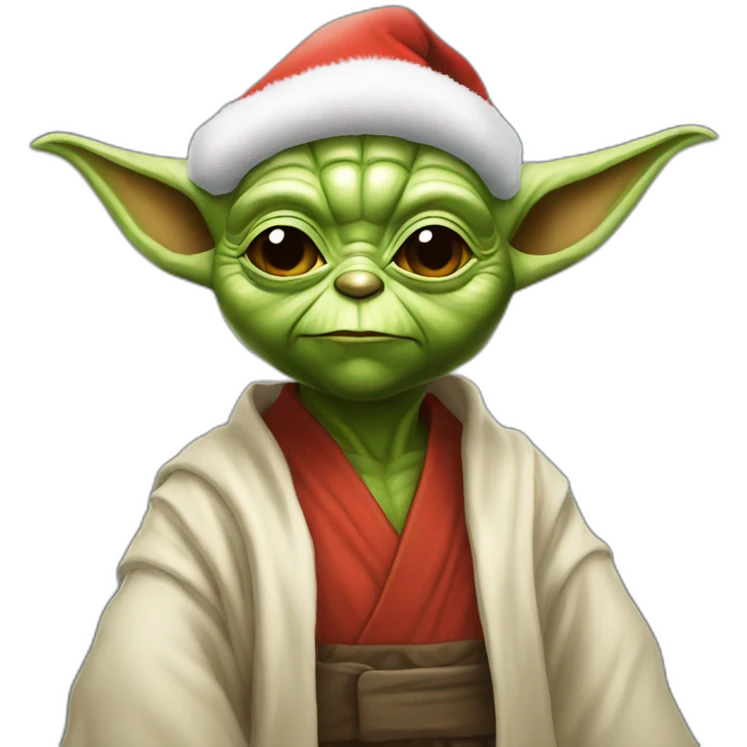 Yoda dress like santa claus emoji