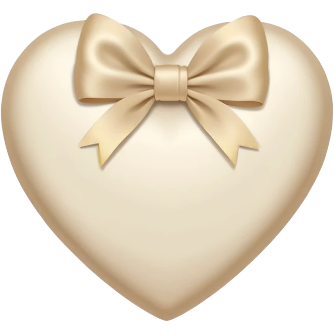 white heart with beige bow emoji