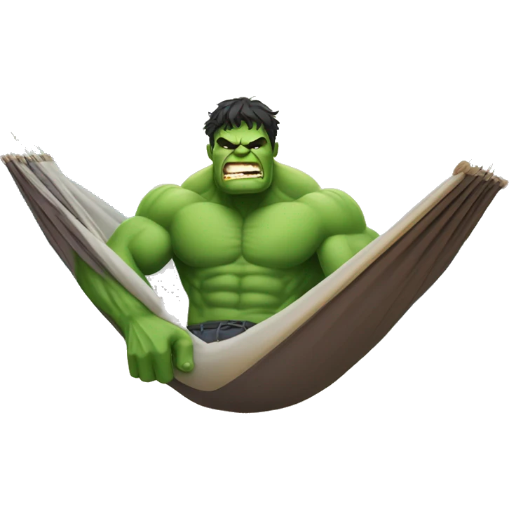hulk on a hammock at a beach emoji