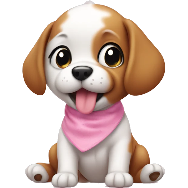 Baby dog whit Pink emoji