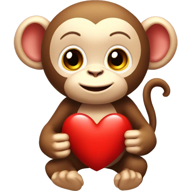 Cute monkey give a red hearth  emoji