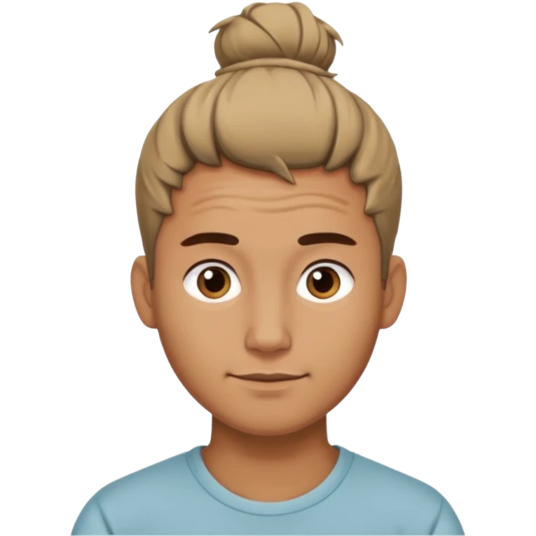Messy top bun men emoji