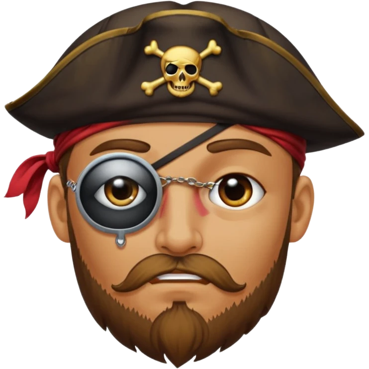 Eye patch pirate with earring, one eye covered
 emoji