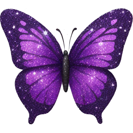 Glitter butterfly purple emoji