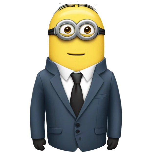 Minion wearing a suit emoji