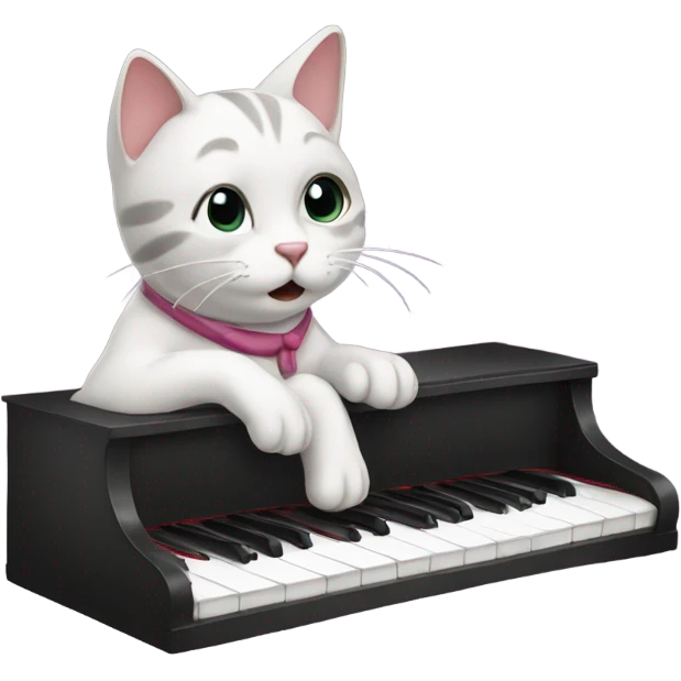 Cat playing piano emoji