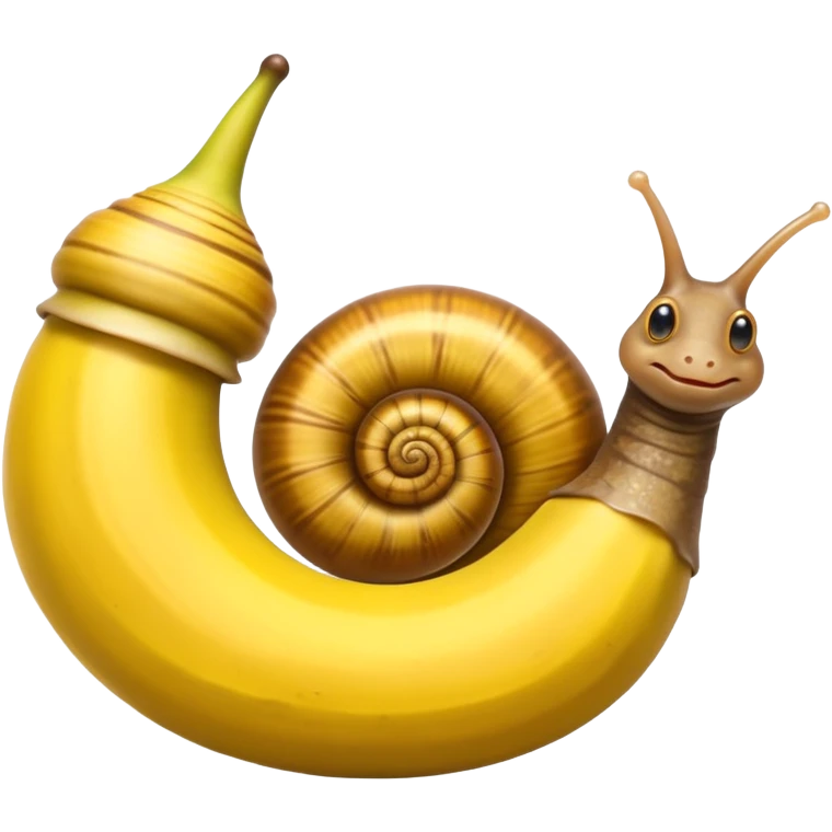 A snail mixed with a banana like a banana slug emoji