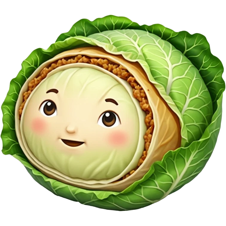 Cabbage roll  with no face emoji