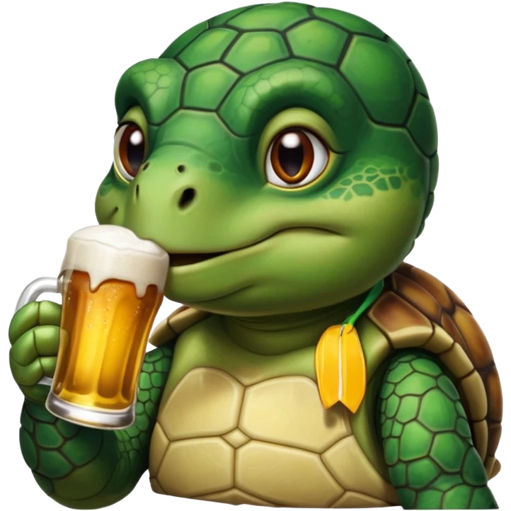 turtle drinking beer emoji