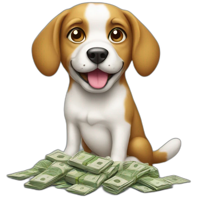 dog with money emoji