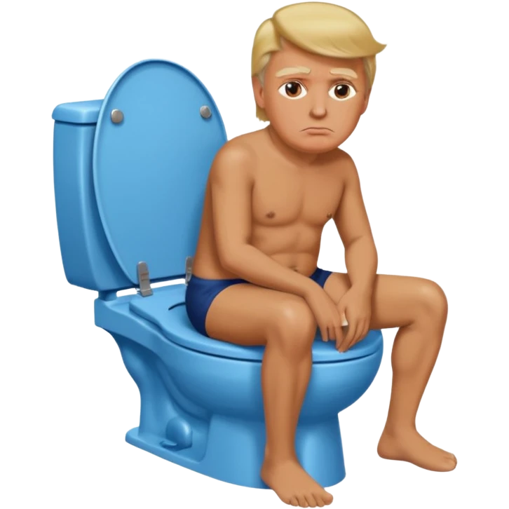 donald trump sitting on skibidi toilet without truse emoji
