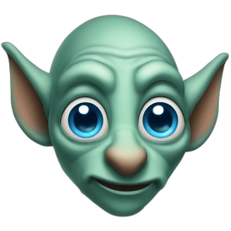 Long nose, cute goblin with blue eyes emoji