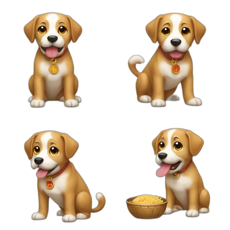 Un chinois qui mange du chien emoji