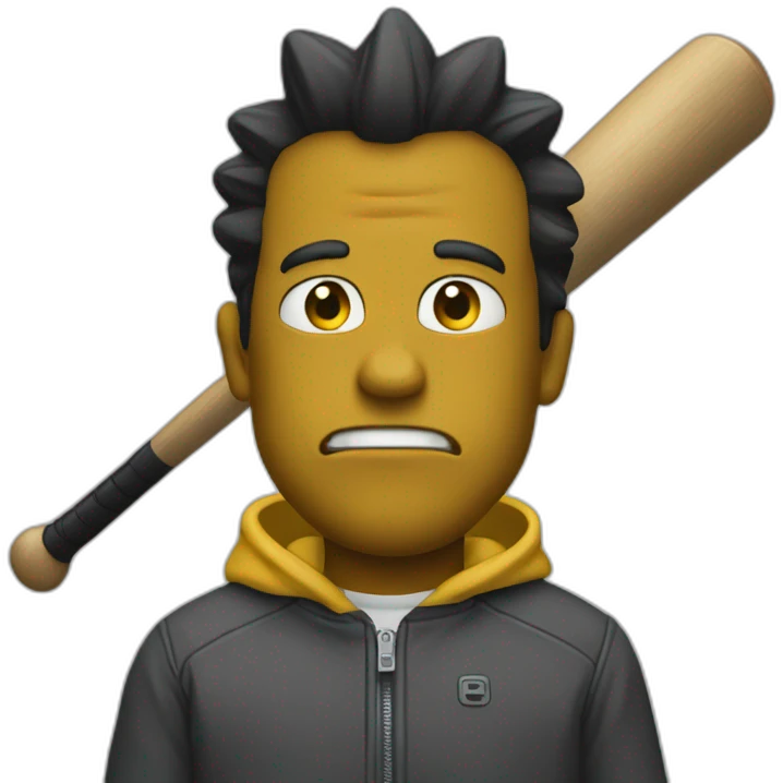 bart simsons with bat emoji