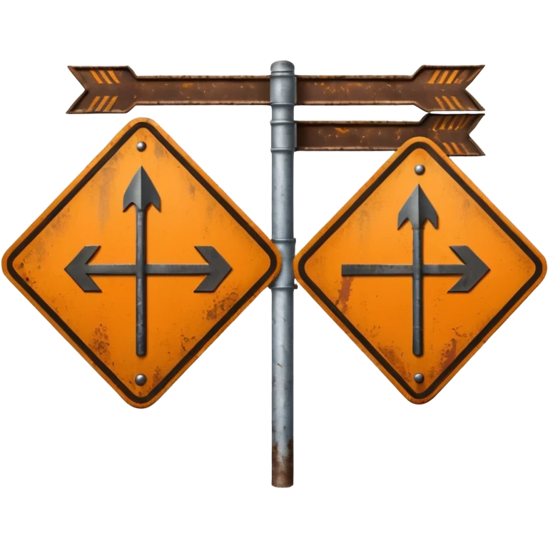 Forked road sign emoji